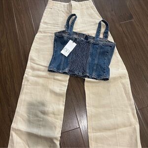 NWT Jean Top Adjustable Straps